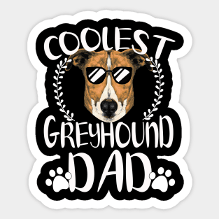 Glasses Coolest Greyhound Dog Dad Sticker